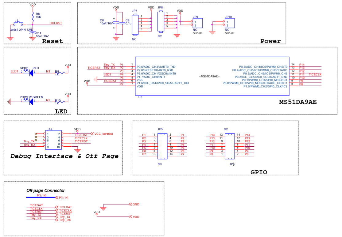Schematic - Nuvoton NuTiny-MS51DA Development Board